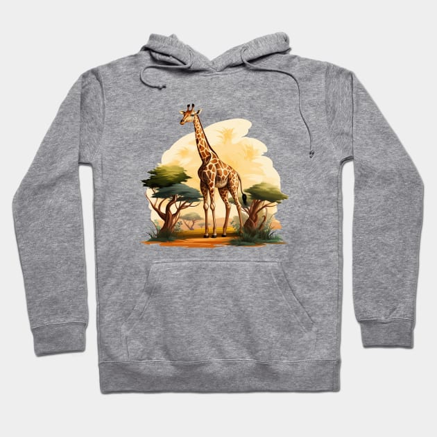 Watercolor Giraffe Hoodie by zooleisurelife